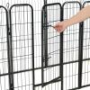 Dog Playpen 8 Panels Steel 31.5"x39.4" Black