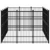 Outdoor Dog Kennel Steel 148.8 ftÂ²