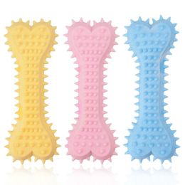 2pcs New dog grinding teeth biting toys Creamy scented with prickly flat bones Large and small dog teeth grinding toys; dog's gifts (colour: 2pcs, size: yellow)