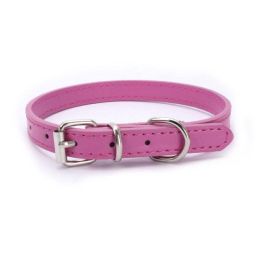 alloy buckle pet dog collar (Color: Rose red, size: 37x1.3CM)