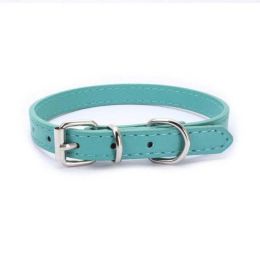 alloy buckle pet dog collar (Color: Green, size: 30x1.3CM)