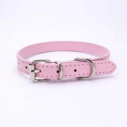 alloy buckle pet dog collar (Color: Pink, size: 42x1.8CM)