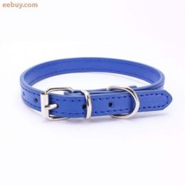 alloy buckle pet dog collar (Color: Dark Blue, size: 30x1.0CM)