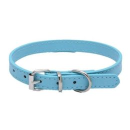 alloy buckle pet dog collar (Color: Blue, size: 37x1.3CM)