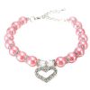 Pet Pearl Heart Pendant Collar