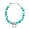 Pet Pearl Heart Pendant Collar