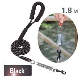 large dog leash (Color: 1.8m Black, size: XL DIA-1.2CM)