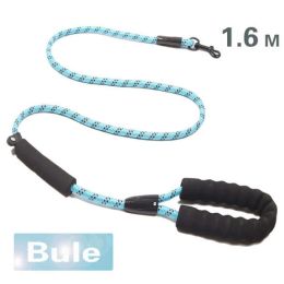 large dog leash (Color: 1.6m  Blue, size: M DIA-0.8CM)