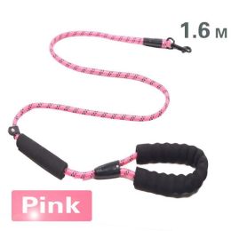 large dog leash (Color: 1.6m  Pink, size: L DIA-1.0CM)