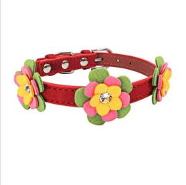 high-end pet dog collar (Color: Red, size: XS 30 1.5 CM)