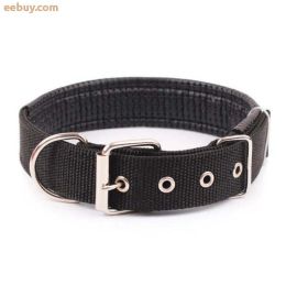 Simple Solid Color Dog Collar (Color: Black, size: S)