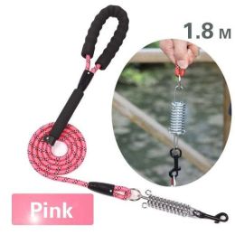 large dog leash (Color: 1.8m  Pink, size: L DIA-1.0CM)