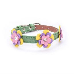 high-end pet dog collar (Color: Deep Green, size: S 36 1.5 CM)