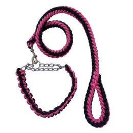 Collar Leash Small Large and Medium Dogs (Color: Black-Pink, size: for 35-50Kg)