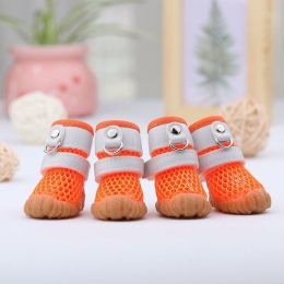 Wholesale dog rain boots non-slip breathable mesh dog shoes (Color: Orange, size: 2)