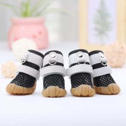 Wholesale dog rain boots non-slip breathable mesh dog shoes (Color: Black, size: 5)