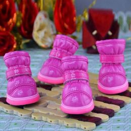 Wholesale 4pcs/set pet warm non-slip waterproof snow boots (Color: M, size: 2)