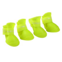 wholesale pet dog rain boots waterproof (Color: Green, size: 4.3x3.3cm)