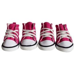 Wholesale 4pcs/set waterproof puppy short boots (Color: Pink, size: XL)