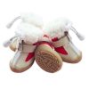 Wholesale 4pcs/set elastic winter non-slip velvet pet dog shoes