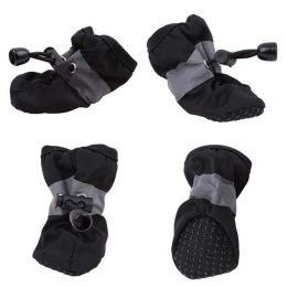 Wholesale 4-Pack Non-Slip Pet Protection Soft Sole Dog Shoes (Color: Without Cotton Black, size: S)