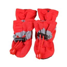 Wholesale 4-Pack Non-Slip Pet Protection Soft Sole Dog Shoes (Color: Without Cotton Red, size: XL)