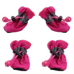 Wholesale 4-Pack Non-Slip Pet Protection Soft Sole Dog Shoes (Color: Without Cotton Rose, size: M)