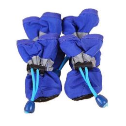 Wholesale 4-Pack Non-Slip Pet Protection Soft Sole Dog Shoes (Color: Without Cotton Blue, size: M)