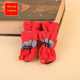 Wholesale pet dog shoes waterproof chihuahua non-slip boots (Color: Red, size: 5)