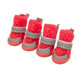 Wholesale pet breathable mesh dog shoes (Color: Red dog shoes, size: XXL)