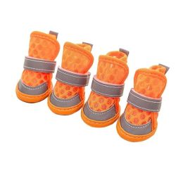 Wholesale pet breathable mesh dog shoes (Color: Orange dog shoes, size: XL)