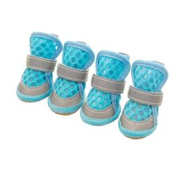 Wholesale pet breathable mesh dog shoes (Color: Blue dog shoes, size: XXL)