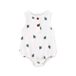 baby girl botanical print jumpsuit (Color: C, size: 6M)