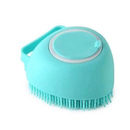 bathroom dog cat bath massage brush (Color: Heart-shaped Blue)