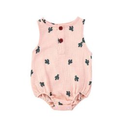 baby girl botanical print jumpsuit (Color: D, size: 12M)