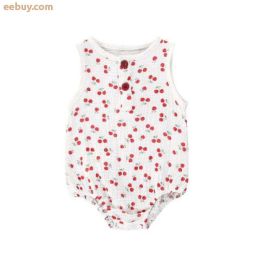 baby girl botanical print jumpsuit (Color: E, size: 12M)