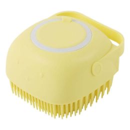 bathroom dog cat bath massage brush (Color: Square Yellow)