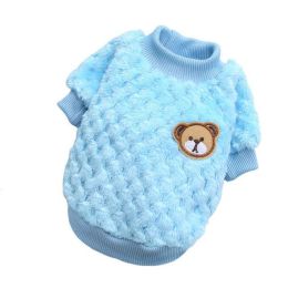 Bear Embroidery Winter Pet Dog Vest (Color: Blue, size: XXL)