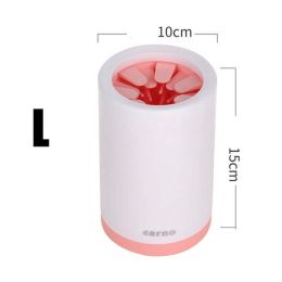 pet foot wash cup claw cleaning (Color: Pink large)