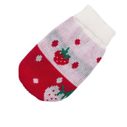 Christmas cat and dog sweaters (Color: red strawberry, size: XS  Within 0.5kg)