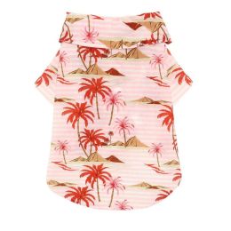 Hawaiian Style Printed Cat Clothes (Color: Pink, size: XL)