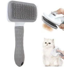 pet dog hair brush cat comb (Color: Gray Square)