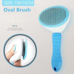 pet dog hair brush cat comb (Color: Blue)