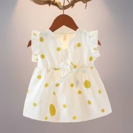 baby girl princess dress (Color: Yellow, size: 130cm)