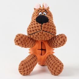 Pet Plush Bite Resistant Sound Cloth Dog Toy (Color: brown dog, shape: plush)