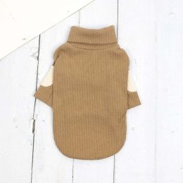 Dog cotton bottoming shirt vest (Color: Khaki, size: L)