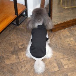 Dog cotton bottoming shirt vest (Color: Black, size: 2XL)