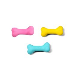 Latex Bone Dog Toys (Color: Yellow, size: small)