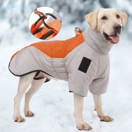 Thick warm dog coat; dog jacket; dog winter clothing; dog reflective clothing (colour: Grey purple, size: 4XL)