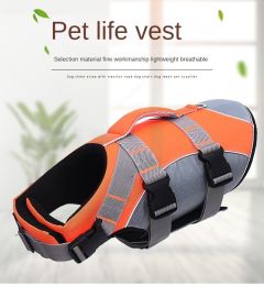 Dog Life Jacket; Dog Lifesaver Vests with Rescue Handle for Small Medium and Large Dogs; Pet Safety Swimsuit Preserver for Swimming Pool Beach Boating (Specification (L * W): M, colour: red)